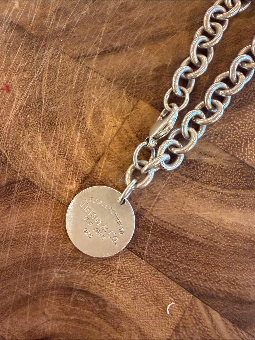 Tiffany & Co. Silver Round Tag Necklace and Bracelet Set - Picture 3 of 7